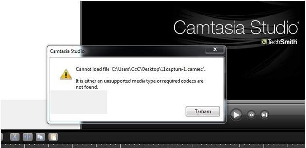 Cannot Load File Erron in Camtasia Studio Techyv